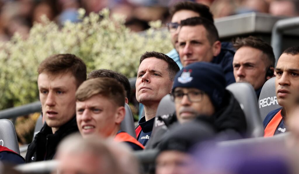 Dublin’s Stephen Cluxton keeps a watchful eye on proceedings on the bench against Louth. Photograph: Ben Brady/Inpho