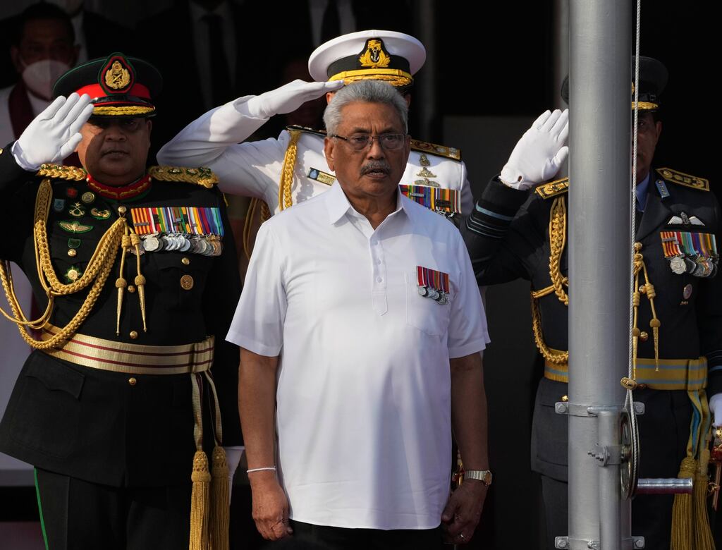 President Gotabaya Rajapaksa’s whereabouts is currently unknown. Photograph: Eranga Jayawardena/AP