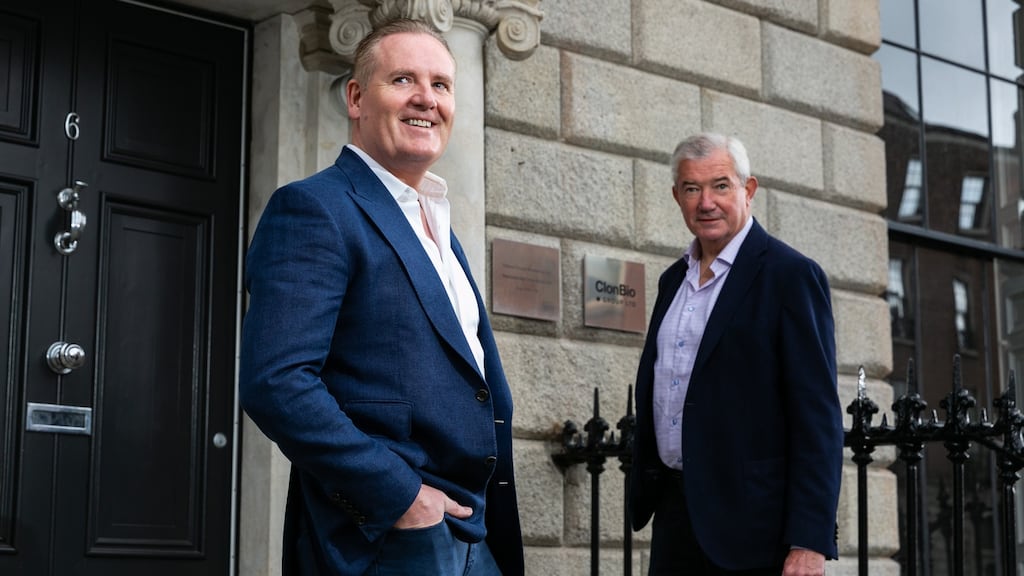Clonbio chief executive Mark Turley, and new chairman Richie Boucher. Photograph: Shane O’Neill/Coalesce.