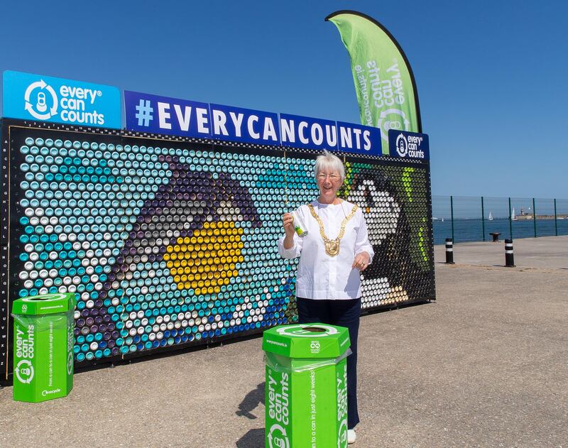 Dún Laoghaire-Rathdown County Counci chair Cllr Mary Hanafin launching the Every Can Counts initiative. Photograph: Peter Cavanagh