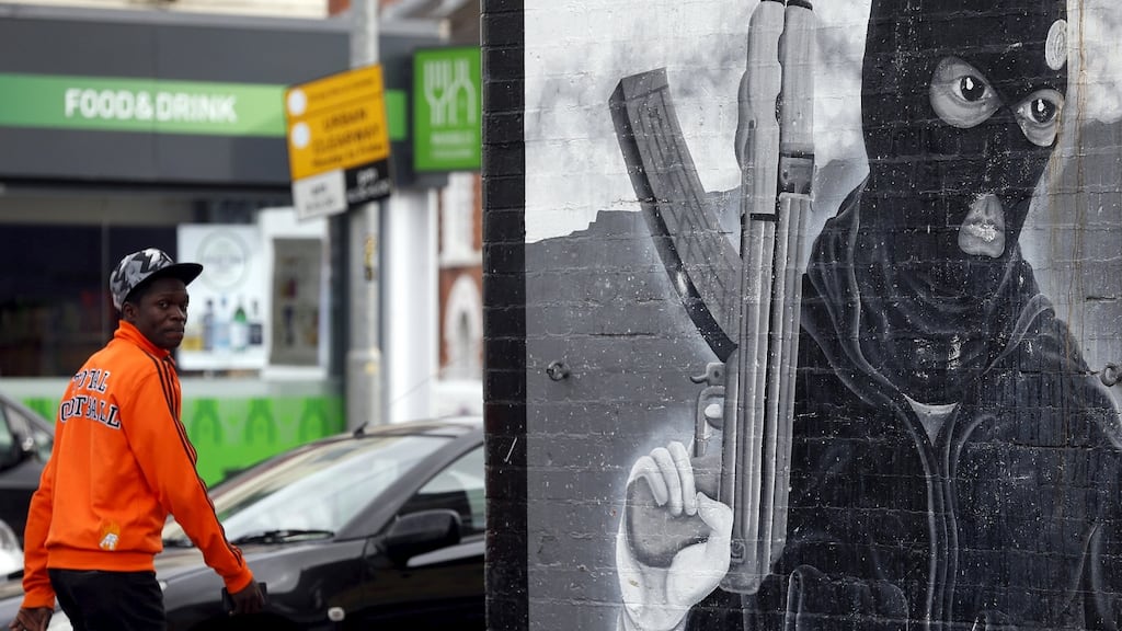 A paramilitary mural is seen on a wall in East Belfast in Northern Ireland. REUTERS/Cathal McNaughton