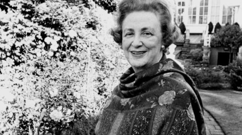 Sybil Connolly in her garden that runs between Merrion Square and Fitzwilliam Lane in Dublin. Photograph: Peter Thursfield / The Irish Times