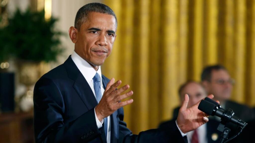 US president Barack Obama holds a news conference in the East Room of the White House in Washington today after Republicans seized control of the US Senate and captured their biggest majority in the House of Representatives in more than 60 years. Photograph: Kevin Lamarque/Reuters.