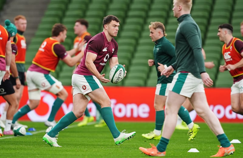 Ireland's Tom Farrell during the Captain's Run at the Aviva Stadium on Friday. Photograph: Brian Lawless/PA Wire