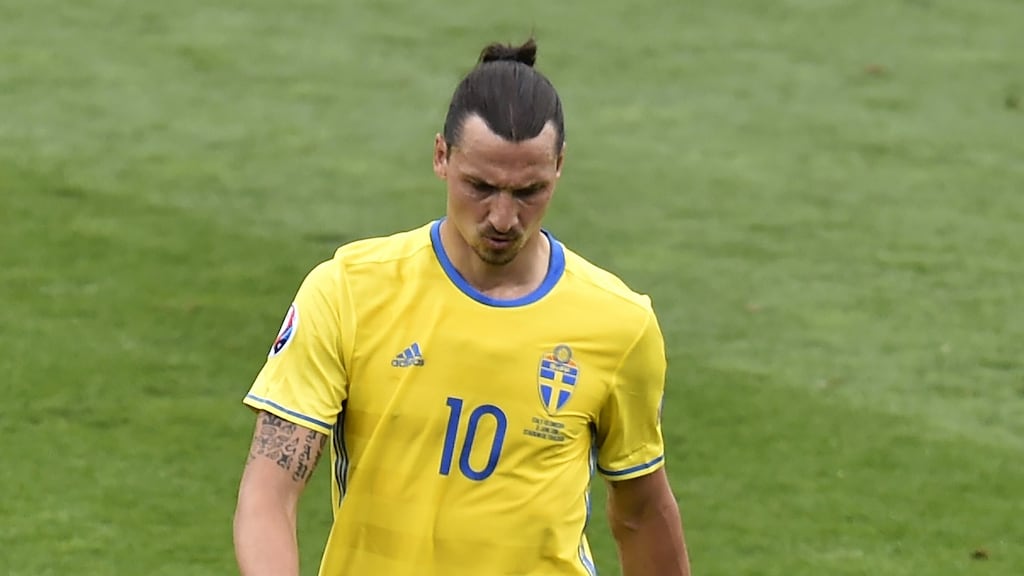 Marc Wilmots remains wary of the threat posed by Sweden’s talisman Zlatan Ibrahimovc. Photograph: Afp