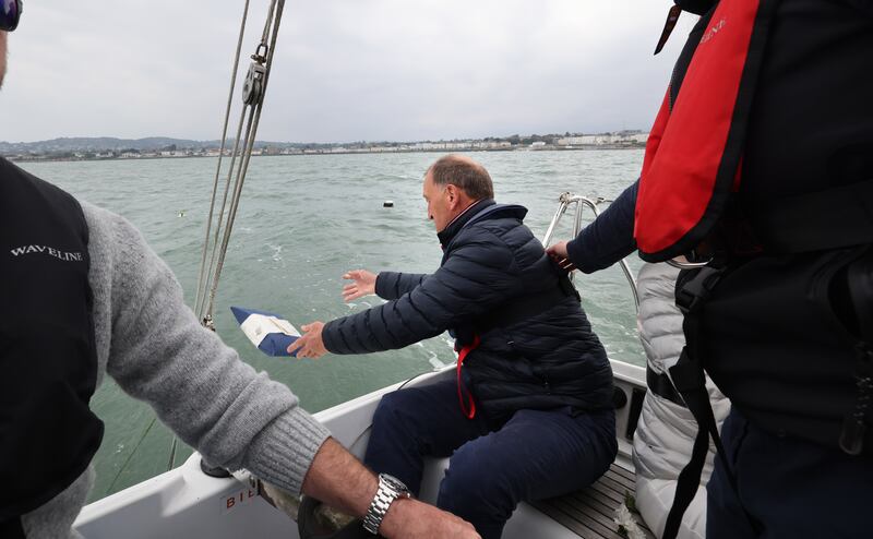 David Ryan spreads his brother Mark's ashes. Photograph: Dara Mac Dónaill