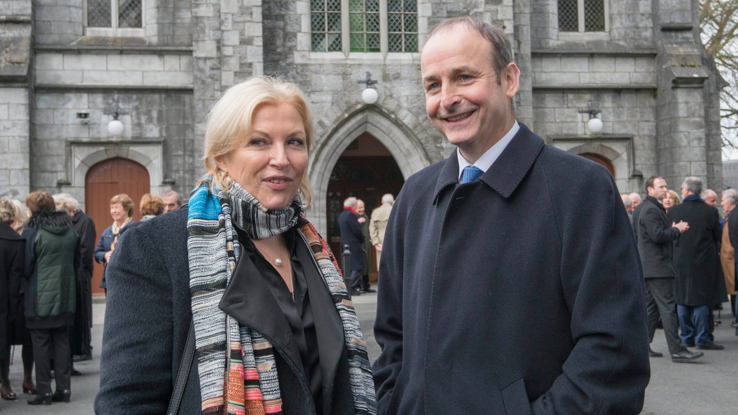 Liz O’Donnell and Fianna Fáil leader Micheál Martin at Dermot Gallagher’s funeral. Photograph: Brenda Fitzsimons