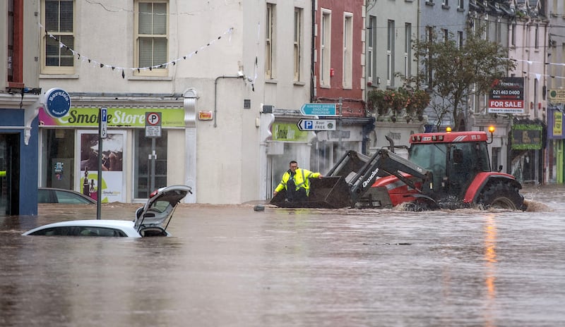 Flooding on Main Street, Midleton, Co Cork. Photograph: Michael MacSweeney/Provision