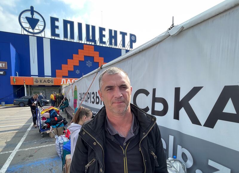Anton Ovcharov, who arrived in Zaporizhzhia city from Enerhodar, the Russian-occupied site of Europe's biggest nuclear power station. Photograph: Daniel McLaughlin