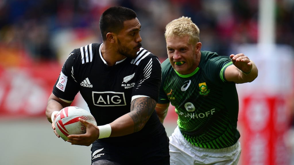 Pita Ahki in action for New Zealand during the Paris Sevens last year. Photograph: Dan Mullan - World Rugby/World Rugby via Getty Images