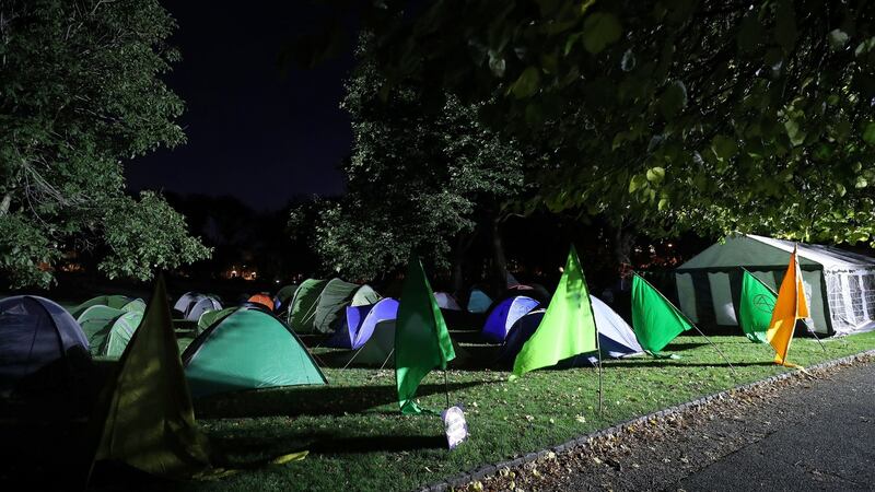 Extinction Rebellion activists in Merrion Square for the duration of their Action week. File photograph: Nick Bradshaw/The Irish Times