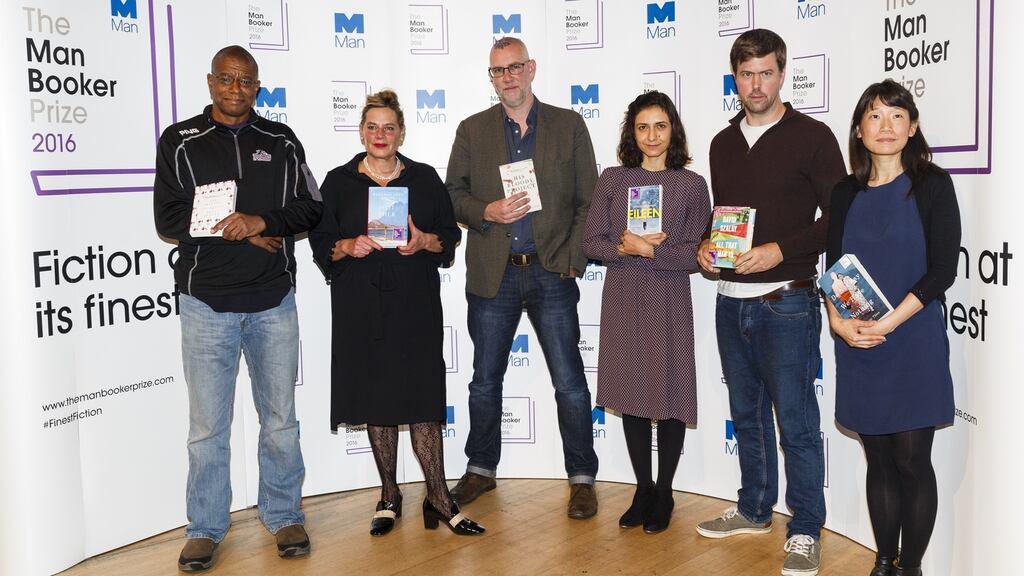 The vitality and appeal of independent publishing was evidenced by the success of 2016 Man Booker Prize winner Paul Beatty, left, and bestselling shortlisted author Graeme Macrae Burnet, third left