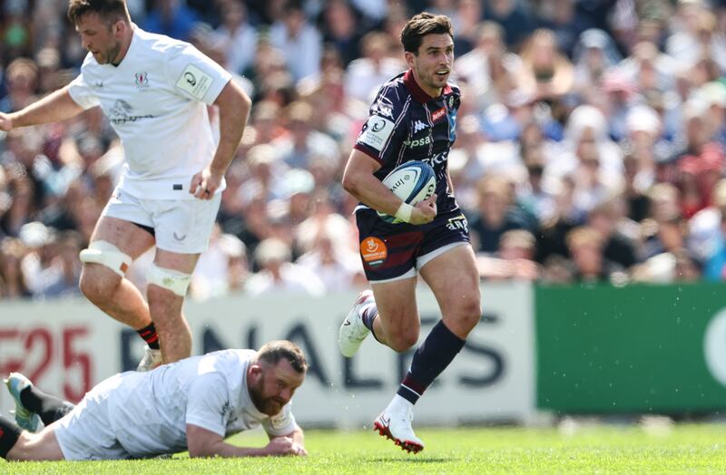 Bordeaux-Bègles' Joey Carbery in action against Ulster. This weekend he faces his former Munster team-mates. Photograph: Billy Stickland/Inpho