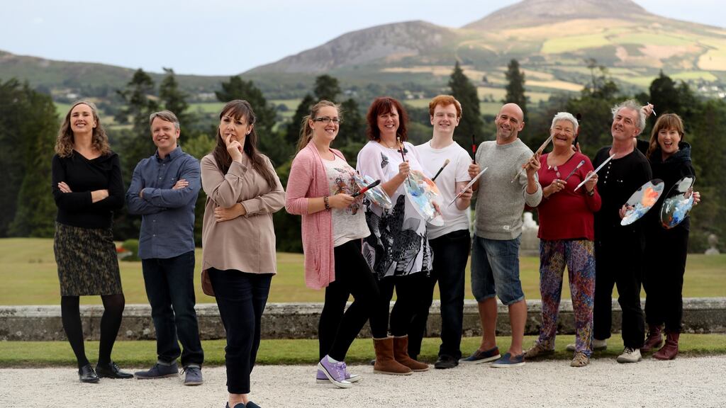 Una Sealy, Gabhann Dunne, Pauline McLynn, Agnieszka Ryan, Sinead McCarthy, David Monaghan, Alan Ryan, Louise Treacy, Kevin McCann and Sinead Lawless in Painting The Nation on RTÉ One.