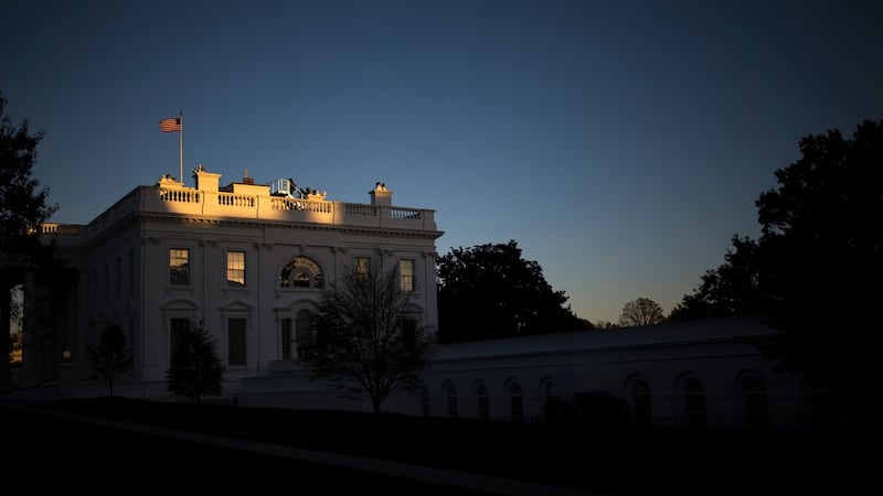 Evening at the White House in Washington. On weekdays, President Donald Trump’s principal mode of blowing off steam is his nightly dinner in the White House residence, with a guest list organized by chief of staff John Kelly. Photograph: Tom Brenner/The New York Times