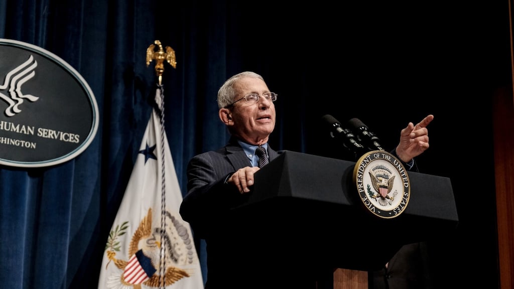 Dr  Anthony Fauci:  “There’s a general anti-science, anti-authority, anti-vaccine feeling among some people in this country – an alarmingly large percentage of people, relatively speaking”.  Photograph: Michael A. McCoy/The New York Times
