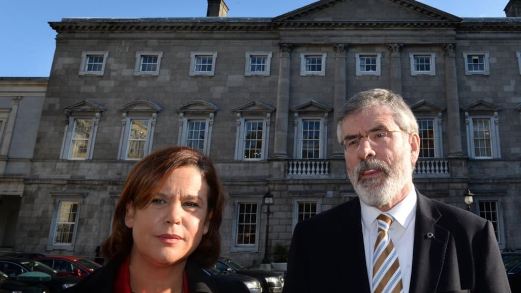 Sinn Féin deputy leader Mary Lou McDonald and president Gerry Adams. Photograph: Dara Mac Donaill