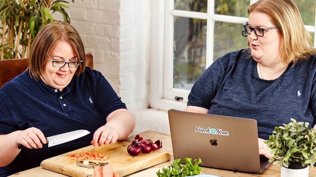 Kate Allinson (left) and Kay Featherstone whose debut cookbook has broken records. Photograph: Mike English
