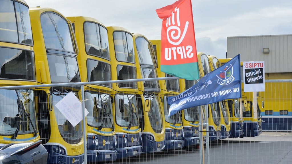 Dublin Bus strike enters second day. Photograph: Alan Betson / The Irish Times