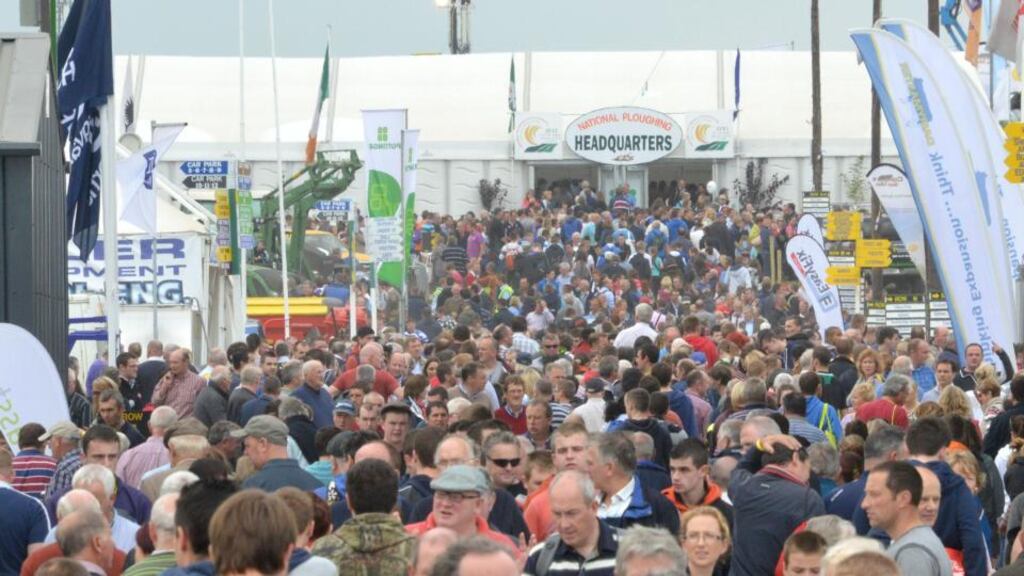 Thousands at the National Ploughing Championships in Ratheniska, Stradbally, Co Laois, on Wednesday Photograph: Barbara Lindberg
