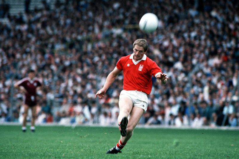 Larry Tompkins playing for Cork in the 1987 All-Ireland football semi-final. Photograph: Billy Stickland/Inpho