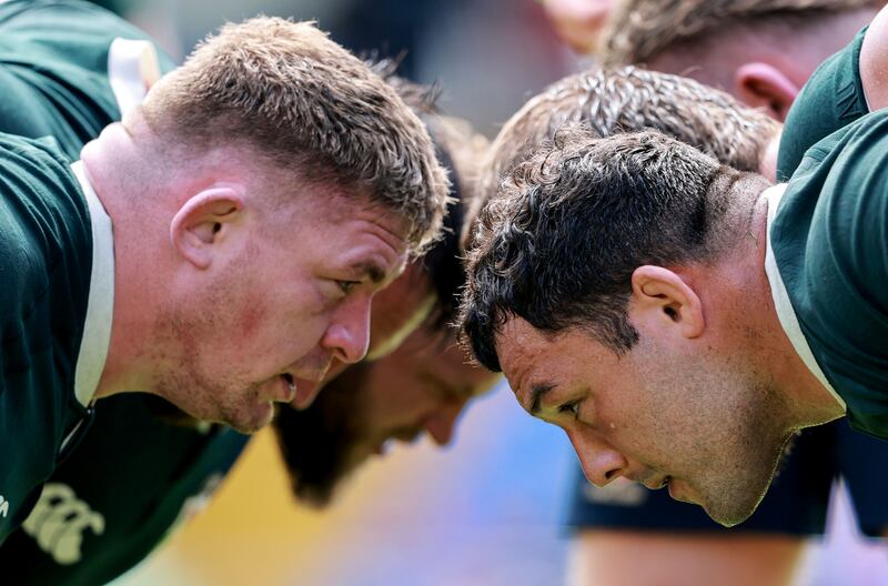 Tadhg Furlong and Ellis Genge. Photograph: Dan Sheridan/Inpho