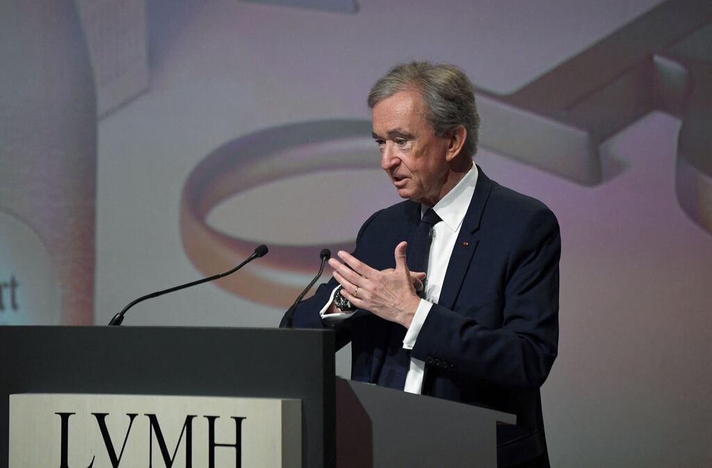 LVMH chairman and chief executive, Bernard Arnault: The company's shares toped €800 on Tuesday to hit a record market cap of €400 million. Photograph: Eric Piermont/AFP via Getty Images