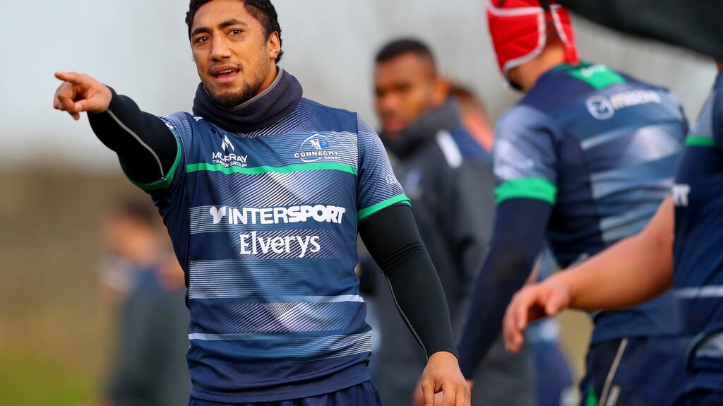 Bundee Aki: will relish the battle for Connacht at the Ricoh Arena. Photograph: James Crombie/Inpho
