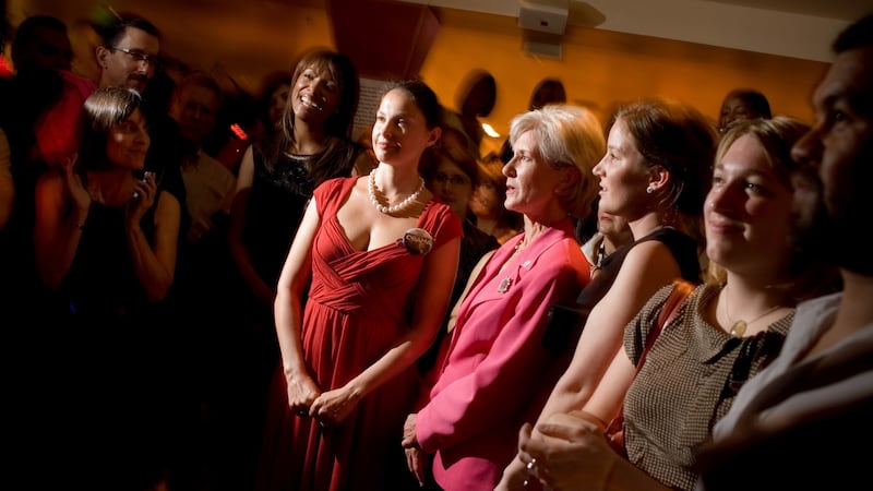 Ashley Judd, centre in red, is one of Harvey Weinstein’s accusers. (Todd Heisler/The New York Times)
