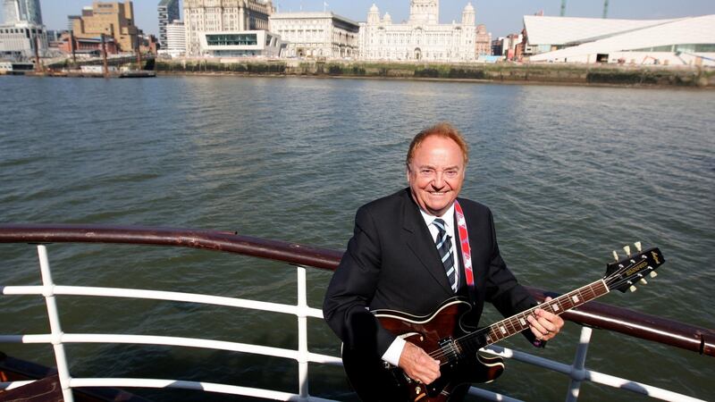 Gerry Marsden on board the Mersey ferry in Liverpool. File photograph: Dave Thompson/PA Wire