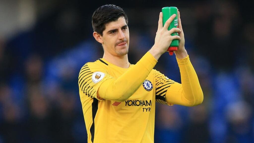 Chelsea goalkeeper Thibaut Courtois had been a signing target of Real Madrid. Photograph: Peter Byrne/PA Wire
