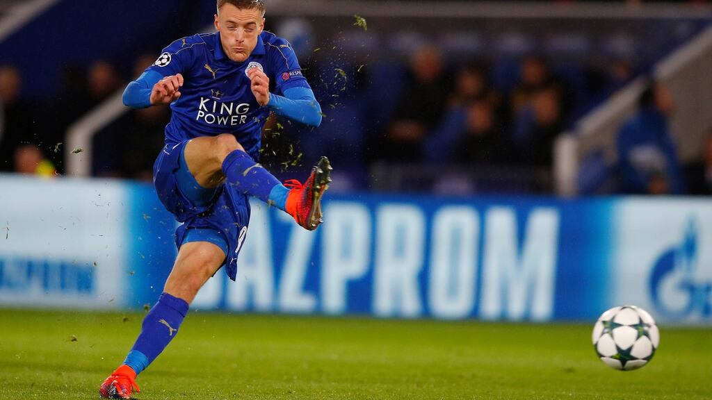 Jamie Vardy: who scored 24 goals in a historic Premier League-winning season for Leicester City. Photograph: Reuters