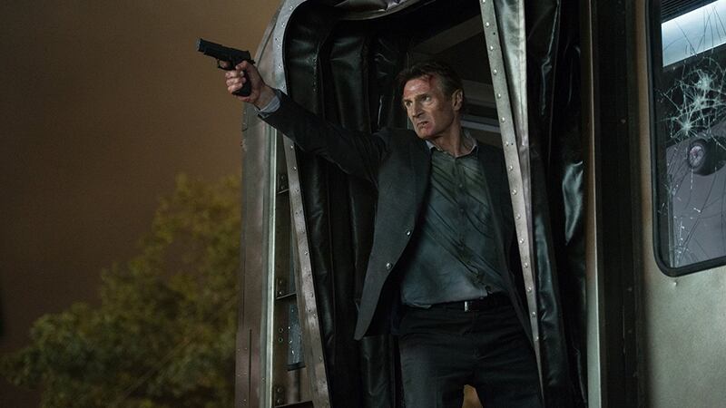 Liam Neeson thumps a whole train in The Commuter. Photograph: Jay Maidment/Lionsgate