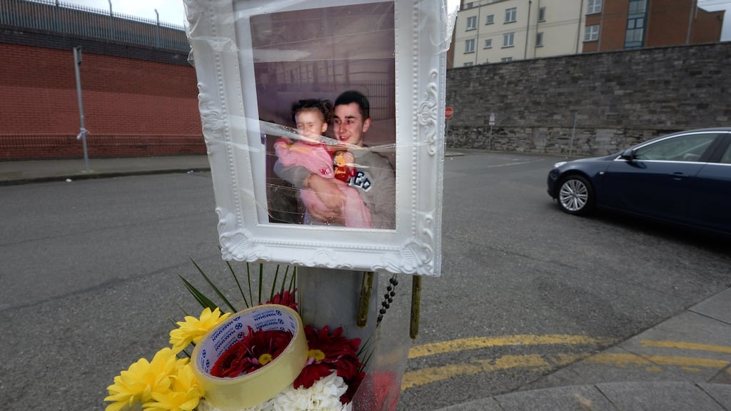 The scene outside Noctor’s pub on Sheriff Street, Dublin,  where Martin O’Rourke (above) was shot dead. Photograph: Cyril Byrne/The Irish Times