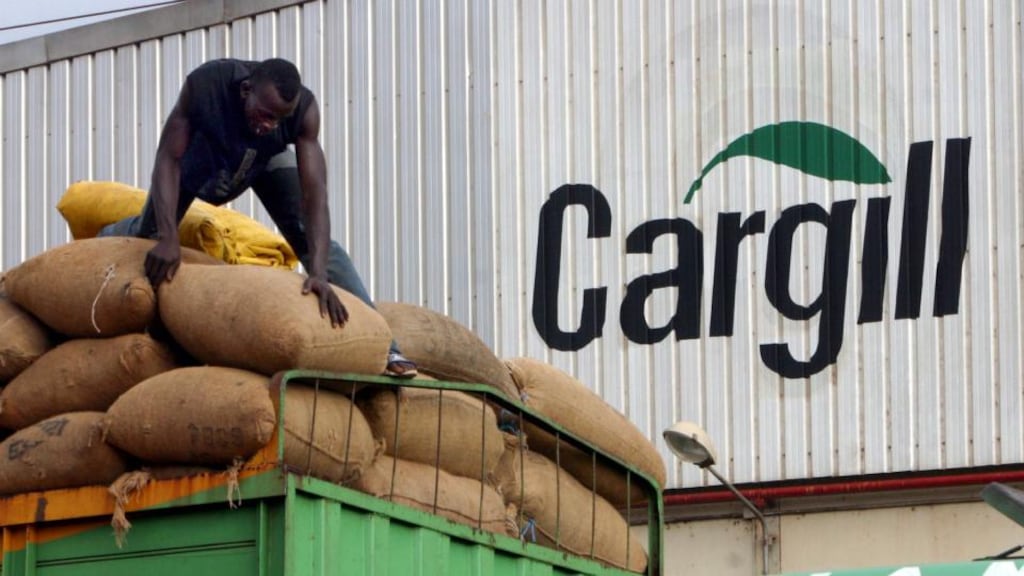 Minneapolis-based Cargill, one of the world’s largest privately held corporations and a top commodities trader, reported $571 million in net earnings for the first quarter ended August 31st, down from last year’s record quarter of $975 million. Photograph: Reuters/Luc Gnago