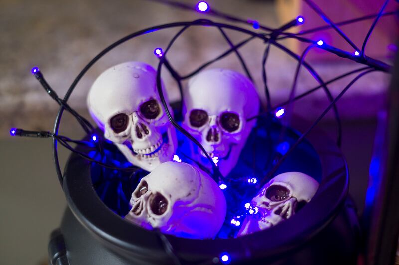 Halloween decor inside Lisa Joyce's home. Photograph: John Ohle