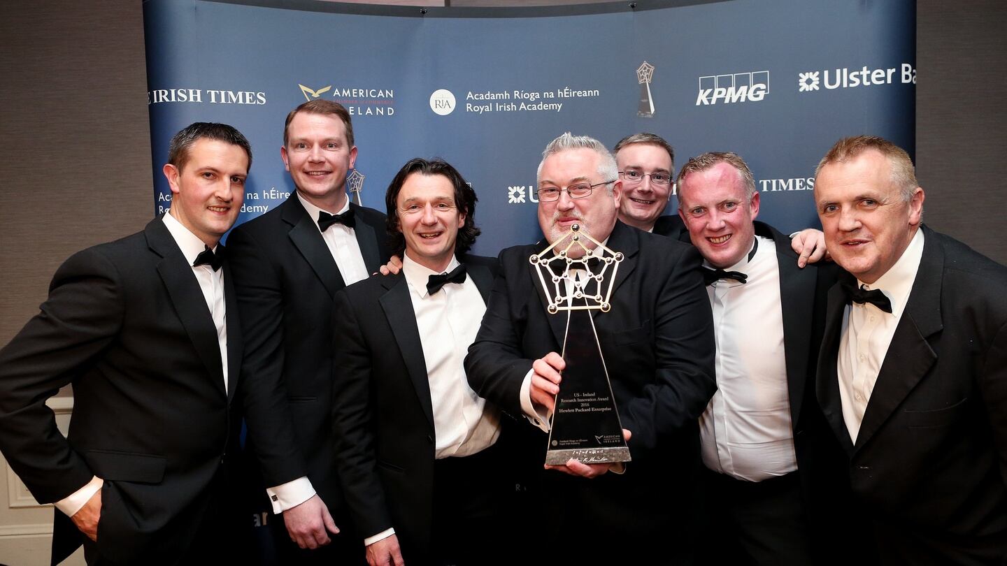 Gary Moloney and team at Hewlett Packard Enterprise. Photograph: Maxwells