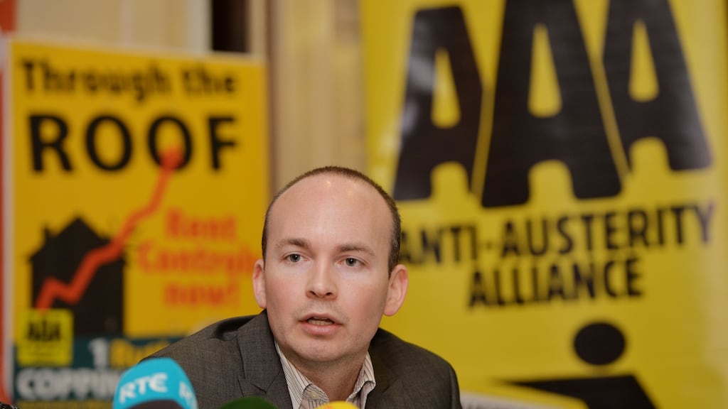 Anti-Austerity Alliance TD Paul Murphy. The car is still speeding along and he is in no danger of catching it. Photograph: Alan Betson / The Irish Times