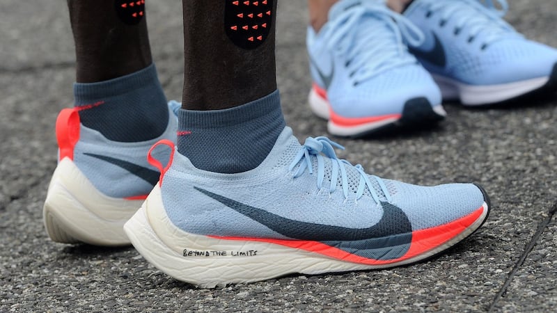 The controversial Nike Zoom Vaporfly Elite used for the attempt. Photo: Pier Marco Tacca/Getty Images
