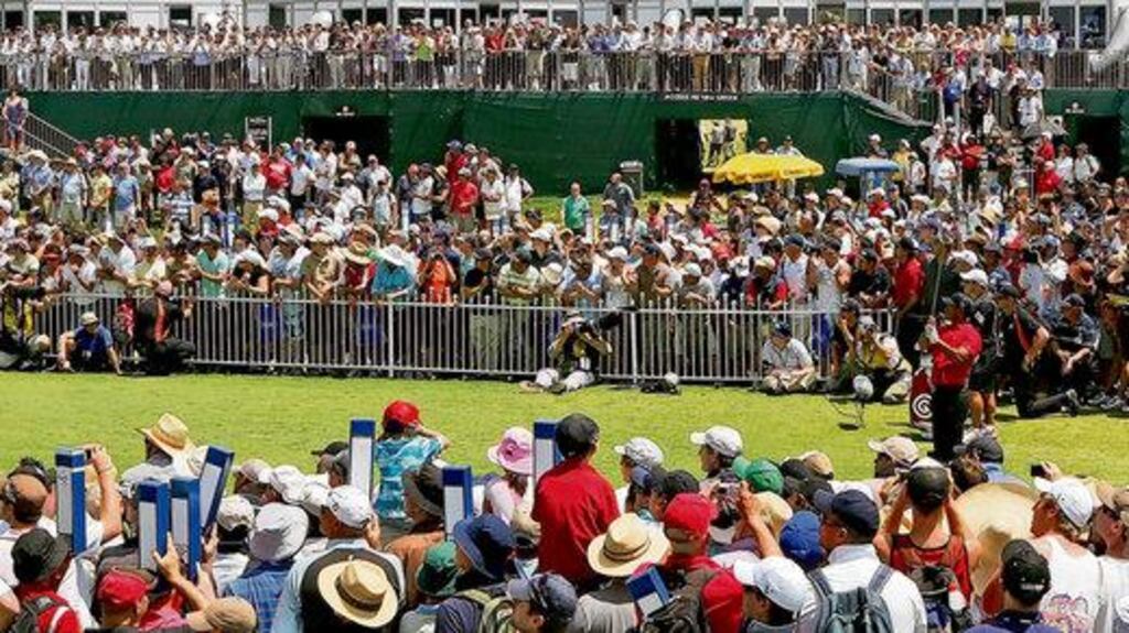 Tiger Woods tees off on the first hole during the final round of the 2009 Australian Masters. The American's appearance injected €21.5 million into the local economy. - (Photograph: Getty Images)