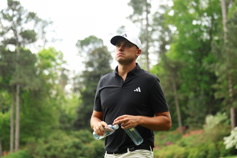 Ludvig Aberg of Sweden leaves the 13th green during a practice round prior to the 2024 Masters. Photograph: Andrew Redington/Getty Images