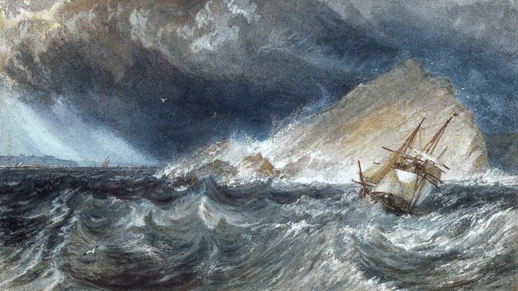 A ship against the Mew Stone, at the entrance to Plymouth Sound (1814), by JMW Turner (1775-1851)