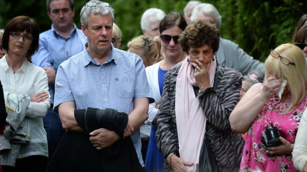 Philomena Lee, with her son Kevin and daughter Jayne, and Mary Lawlor (right) from Adoption Rights Alliance and The Philomena Project. Photograph; Dara Mac Donaill / The Irish Times