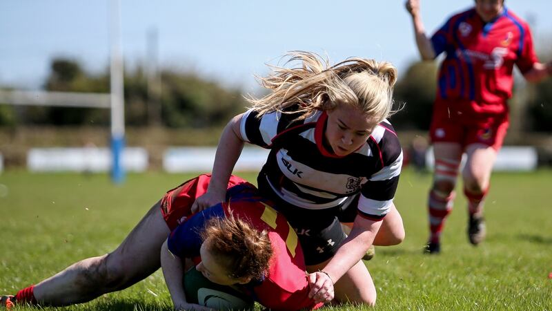 UL Bohemians’ Laura Sheehan scores her try. Photograph: Laszlo Geczo/Inpho