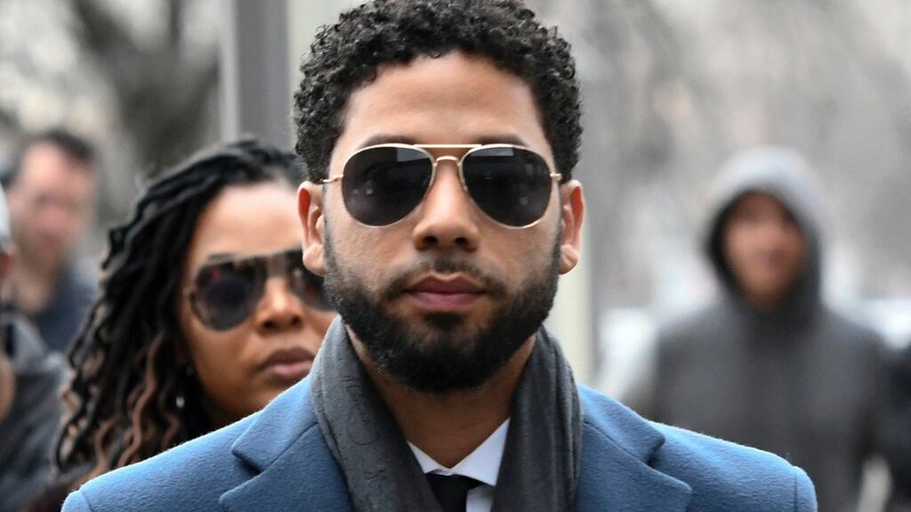 Jussie Smollett at the Leighton Criminal Court Building for his hearing in Chicago. Photograph: Matt Marton/AP Photo