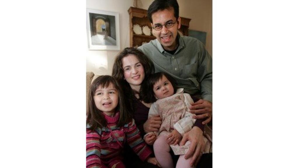Cathy O'Neill with her husband Mike Kadyan, and their daughters,
Kate and Maeve.