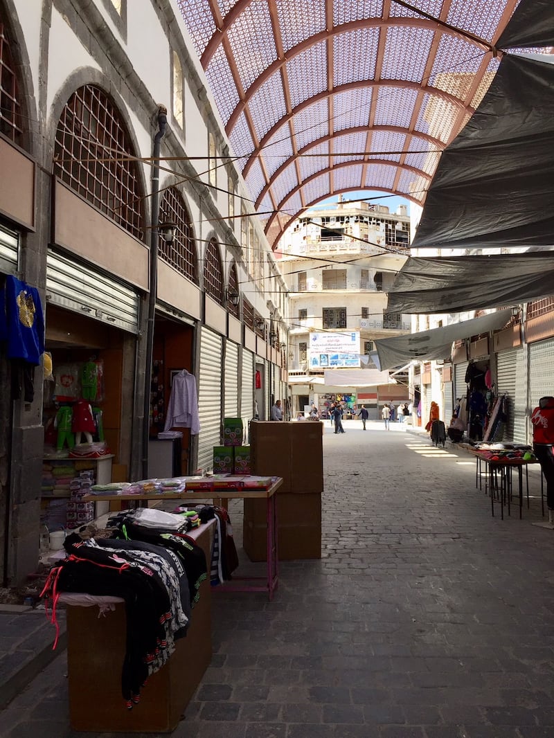 The souq in the Old City of Homs, which is being restored after the bombardment of the city. Photograph: Michael Jansen