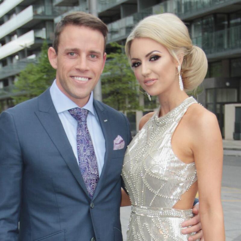 New parents: Wes Quirke and Rosanna Davison. Photograph: Phillip Massey/Getty