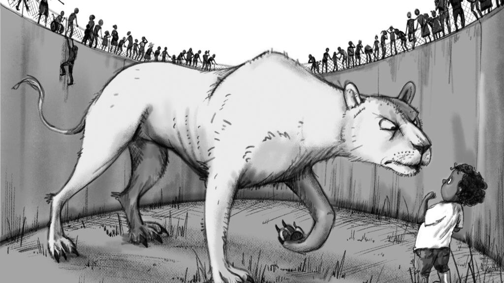 Emily Gravett’s black and white sketches for Matt Haig’s Evie and the Animals are expressive of a wide range of emotions