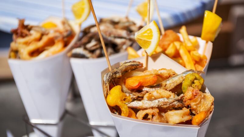 Sea food in cones in Sicily. Photograph: iStock